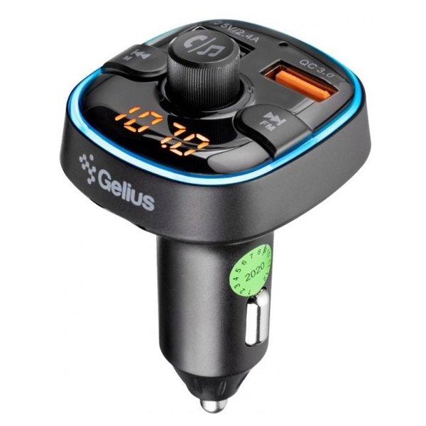 მანქანის დამტენი Gelius GP-FMT050, USB, Bluetooth, Black