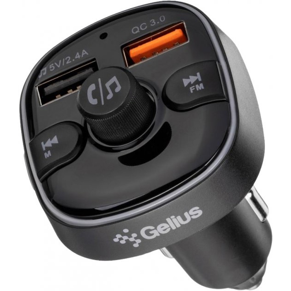 მანქანის დამტენი Gelius GP-FMT050, USB, Bluetooth, Black