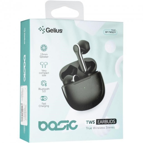 ყურსასმენი Gelius GP-TWS011B Pro Basic, Headphones, Wireless, Bluetooth, Black