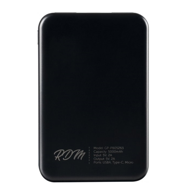 პორტატული დამტენი Gelius GP-PB05263 Pro, 5000mAh, Micro USB, Type-c, USB-A, Power Bank, Black