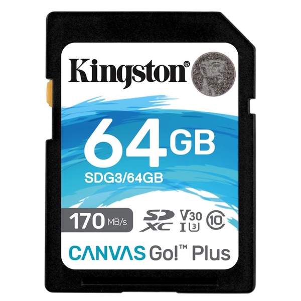 Kingston SDG3/64GB, 64GB, SDXC, UHS-I Class 10, U3, Black