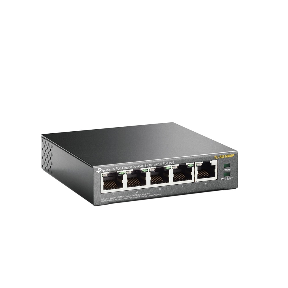 TP-Link TL-SG1005P, 5-Port Gigabit, PoE + Switch, Black