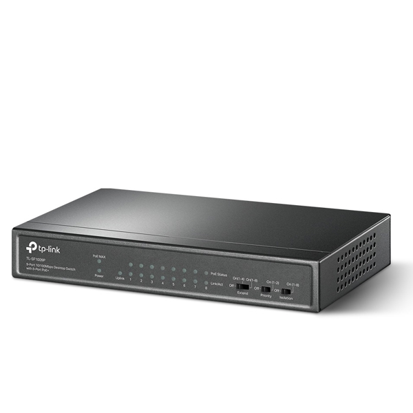 TP-Link TL-SF1009P, 9-port, PoE + Switch, Black