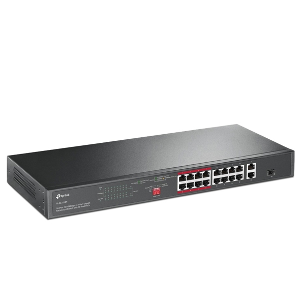 სვიჩი TP-Link TL-SL1218P, 16-Port, PoE + Switch, Black
