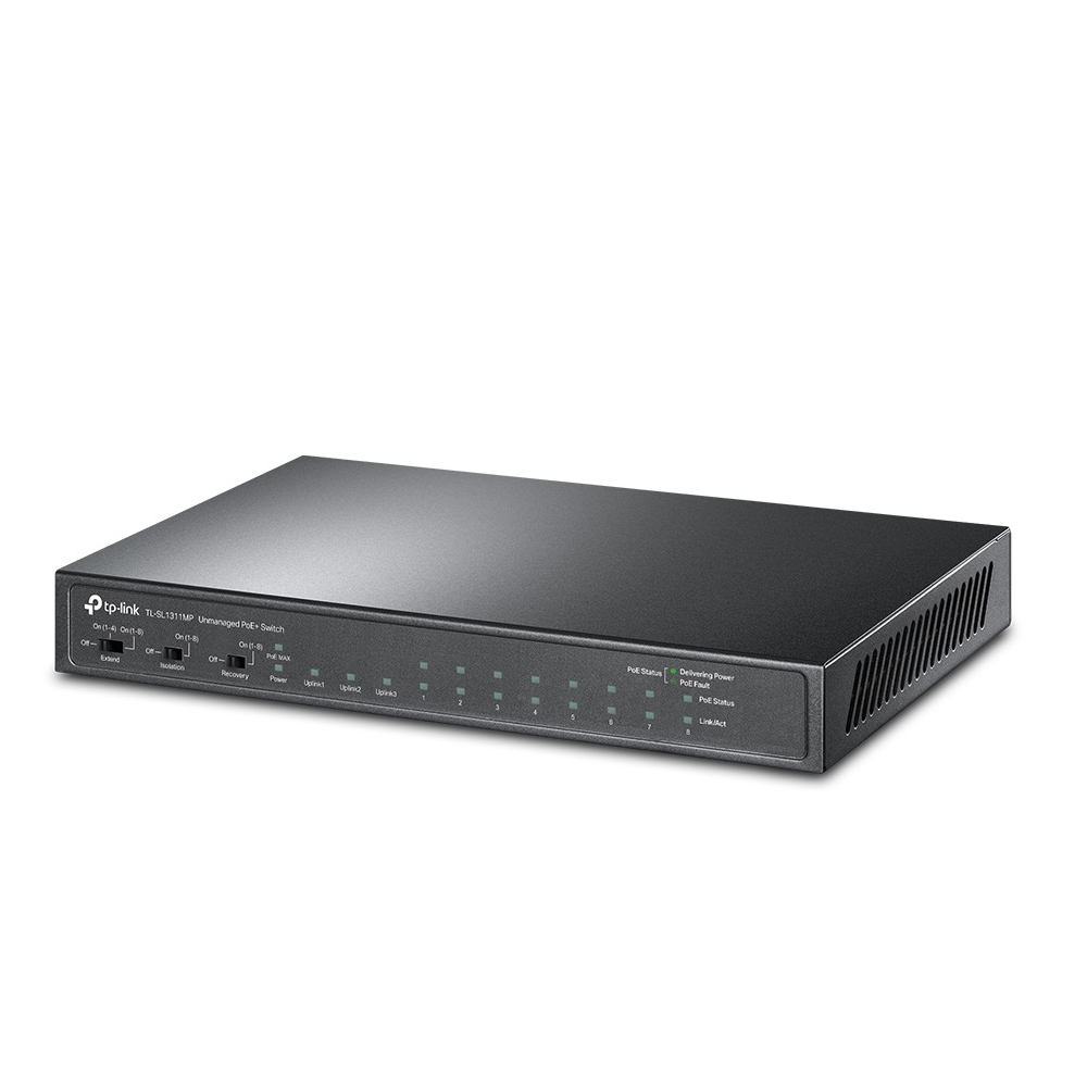 TP-Link TL-SL1311MP, 8-Port, PoE + Switch, Black