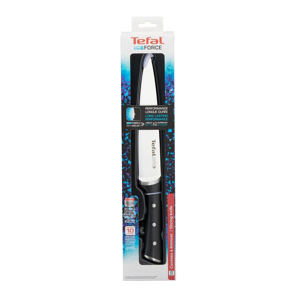 Tefal K2320714 Iсe Force Slicing Knife, 20cm, Black
