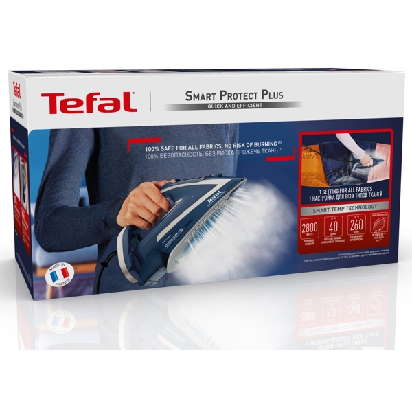 ორთქლის უთო Tefal FV6872E0, 2800W, 270ML, Steam Iron, Blue