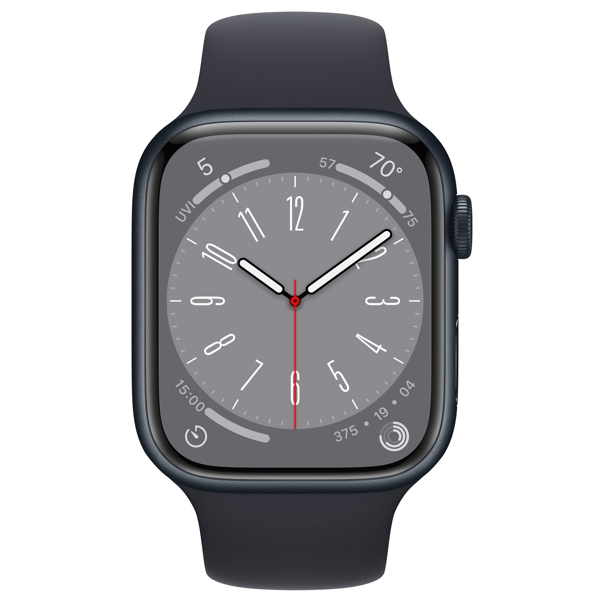 სმარტ საათი Apple MNP13RB/A Watch Series 8, 1,9", IPX6 Waterproof, Bluetooth, Wi-Fi, Smart Watch, Midnight