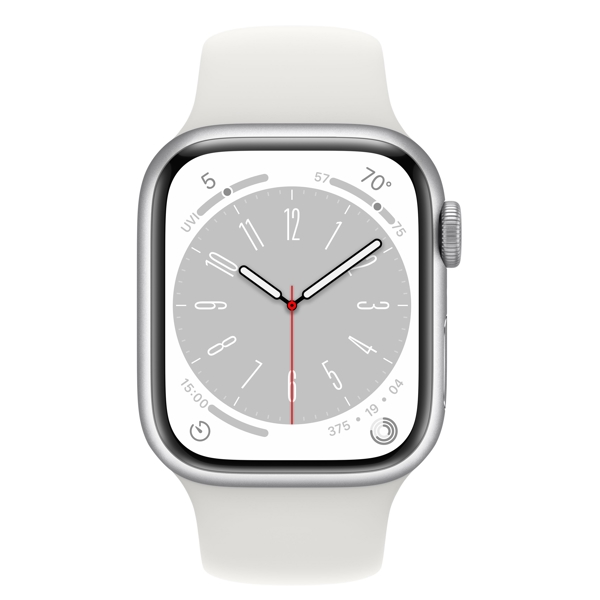 სმარტ საათი Apple MP6N3RB/A Watch Series 8, 1,9", IPX6 Waterproof, Bluetooth, Wi-Fi, Smart Watch, White