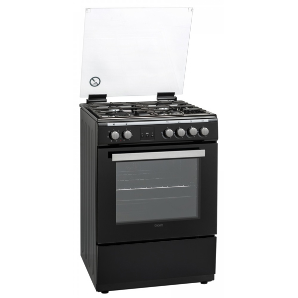 გაზქურა Graetz FS6GAS4EXM-D, 4G, Oven Electric, Black