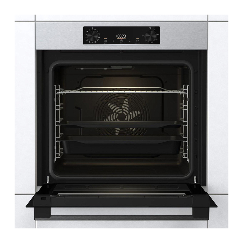 ჩასაშენებელი ელექტრო ღუმელი Gorenje BOSB6737E03X, 77L, Built-in, Black/Silver