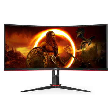 მონიტორი AOC CU34G2X/BK, 34", Curved Monitor, WQHD, WLED, VA, HDMI, DP, USB, Black/Red