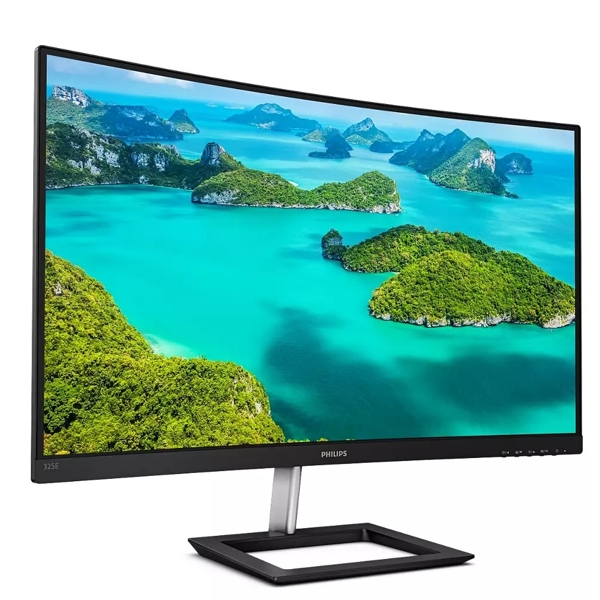 მონიტორი Philips 325E1C/00, 31.5", Curved Monitor, QHD, WLED,  VA, HDMI, VGA, DP, Black