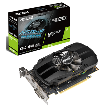 ვიდეო დაფა 90YV0CV0-M0NA00 Gaming GeForce GTX1650 OC Phoenix, 4GB, 128bit, HDMI, DP, DVI-D, Black