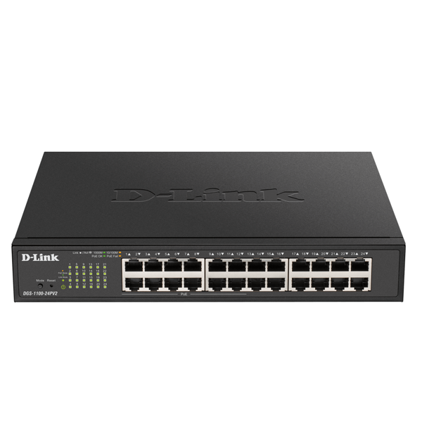 D-Link DGS-1100-24PV2/A1A, 24-Port Gigabit, POE + Switch, Black