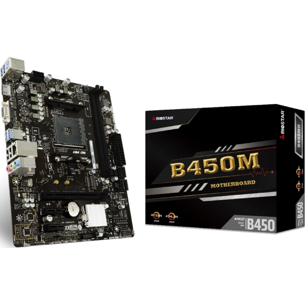 დედა დაფა BioStar B450MH, DDR4, AM4, DIMM, 32GB