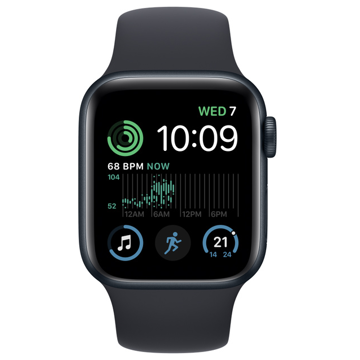 Apple MNJT3RB/A Watch SE, 1,57", Waterproof, Bluetooth, Wi-Fi, Smart Watch, Midnight