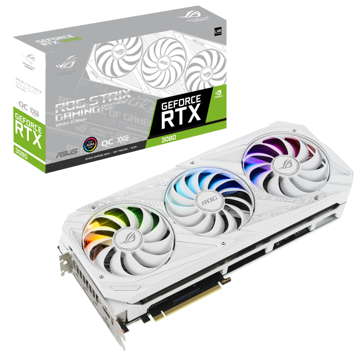 ვიდეო დაფა Asus 90YV0FAA-M0NM00 ROG Strix GeForce RTX3080 V2 OC, 10GB, 320bit, HDMI, DP, White