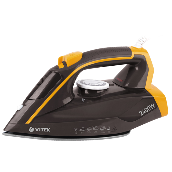 ორთქლის უთო Vitek VT 1261, 2400W, 300ML, Steam Iron, Black/Orange