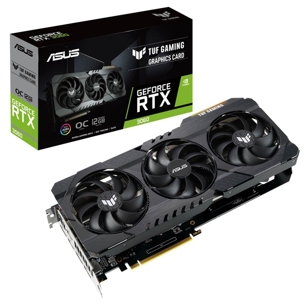 Asus Tuf 90YV0GC0-M0NA10 Gaming GeForce RTX3060 OC, 12GB, 192bit, HDMI, DP, Black