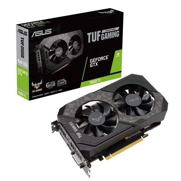 ვიდეო დაფა Asus 90YV0CT8-M0NA00 Gaming GeForce GTX1660 Ti EVO, 6GB, 192bit, HDMI, DP, DVI-D, Black