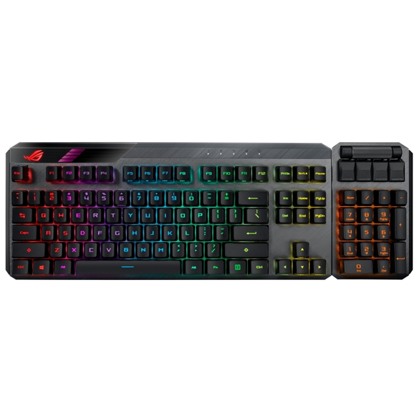 Asus 90MP01W0-BKRA00, Wireless, RGB, USB, Gaming Keyboard, Black