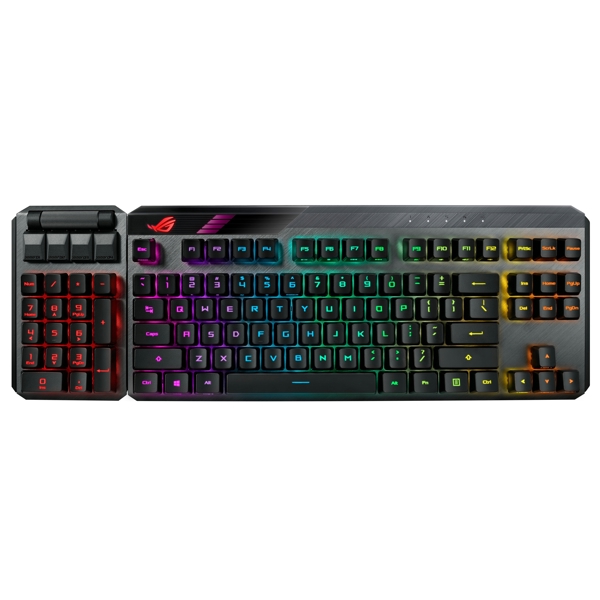 Asus 90MP01W0-BKRA00, Wireless, RGB, USB, Gaming Keyboard, Black