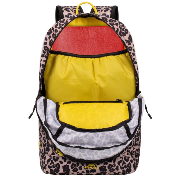 ნოუთბუქის ჩანთა Rivacase 5421, 14L, Backpack, Leopard