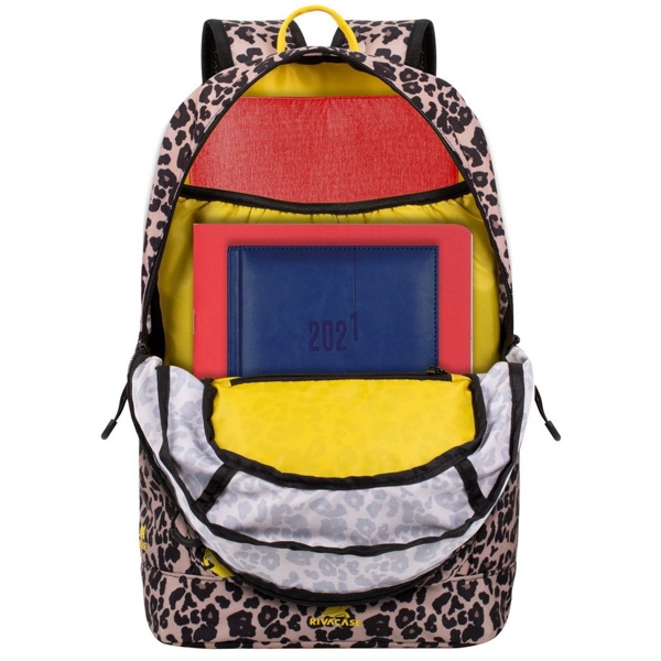 ნოუთბუქის ჩანთა Rivacase 5421, 14L, Backpack, Leopard