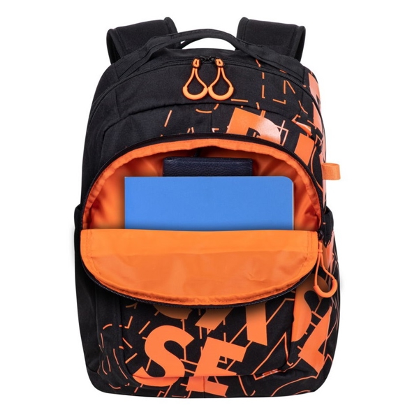 ნოუთბუქის ჩანთა Rivacase 5430, 30L, Backpack, Black/Orange