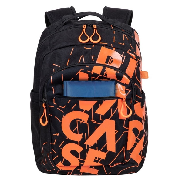 ნოუთბუქის ჩანთა Rivacase 5430, 30L, Backpack, Black/Orange