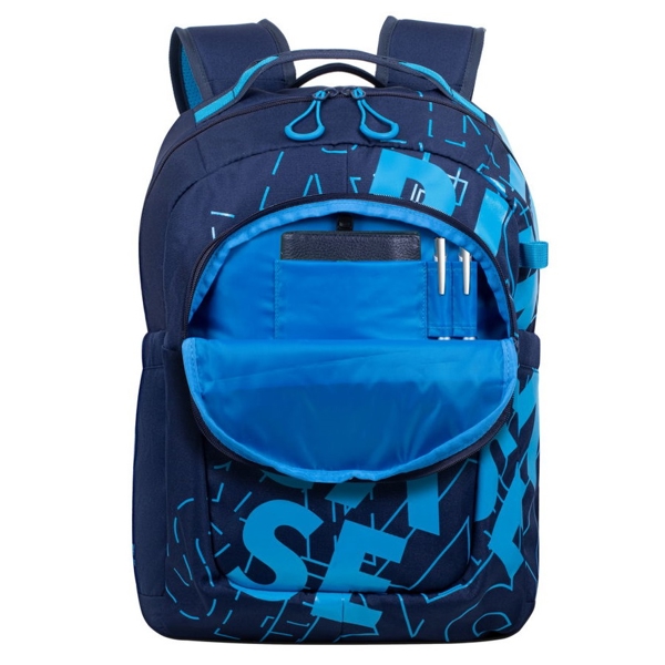 ნოუთბუქის ჩანთა Rivacase 5430, 30L, Backpack, Blue/Light Blue