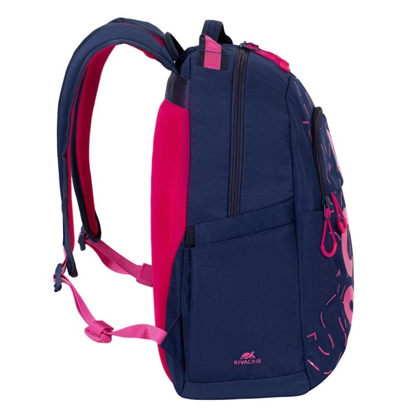 ნოუთბუქის ჩანთა Rivacase 5430, 30L, Backpack, Blue/Pink