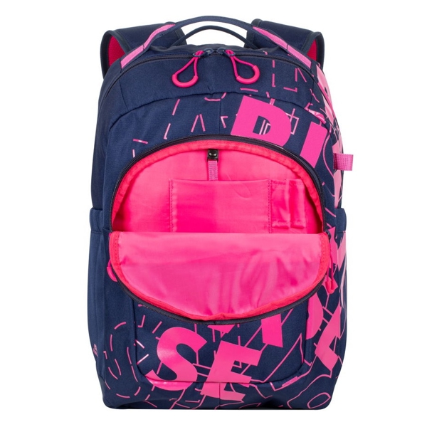 ნოუთბუქის ჩანთა Rivacase 5430, 30L, Backpack, Blue/Pink