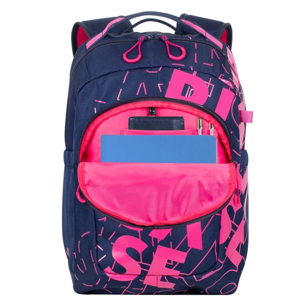 ნოუთბუქის ჩანთა Rivacase 5430, 30L, Backpack, Blue/Pink