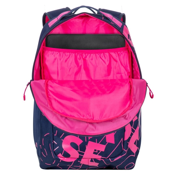 ნოუთბუქის ჩანთა Rivacase 5430, 30L, Backpack, Blue/Pink