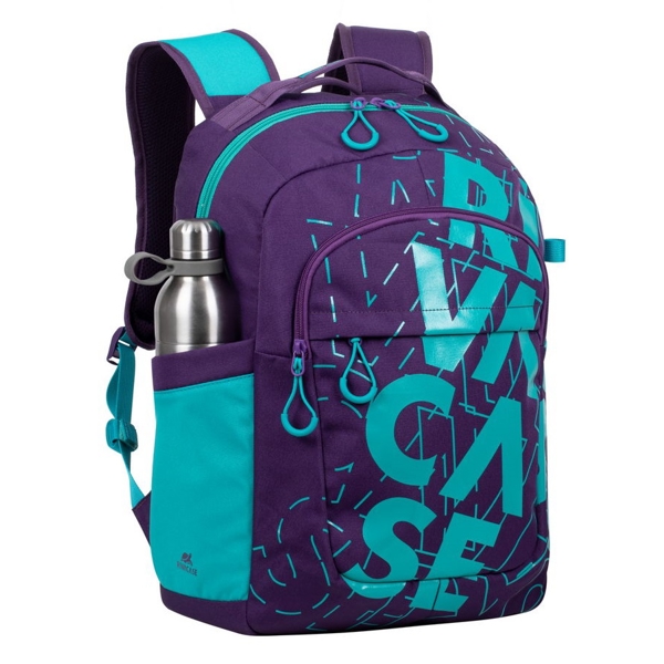 ნოუთბუქის ჩანთა Rivacase 5430, 30L, backpack, Violet/Aqua