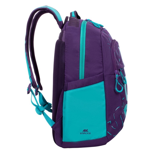 ნოუთბუქის ჩანთა Rivacase 5430, 30L, backpack, Violet/Aqua