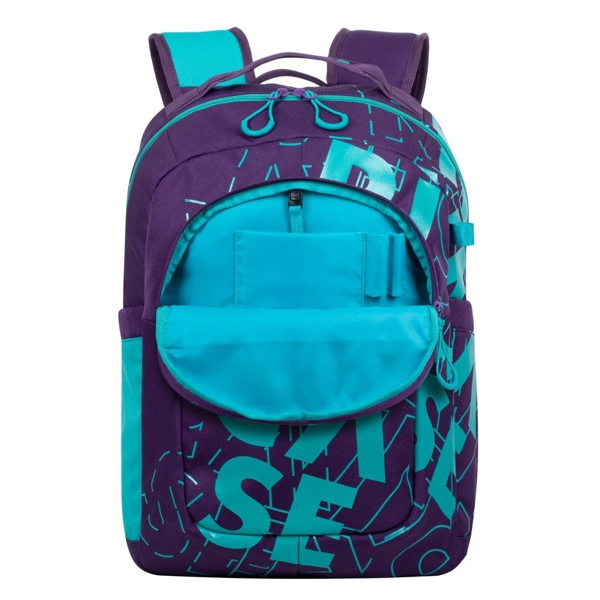 ნოუთბუქის ჩანთა Rivacase 5430, 30L, backpack, Violet/Aqua