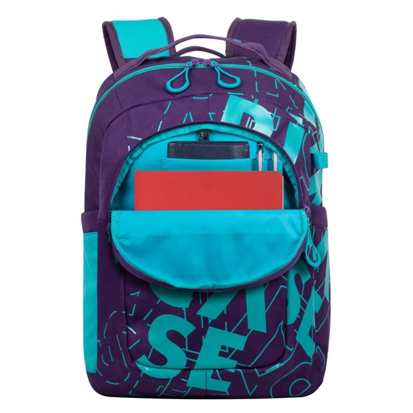 ნოუთბუქის ჩანთა Rivacase 5430, 30L, backpack, Violet/Aqua