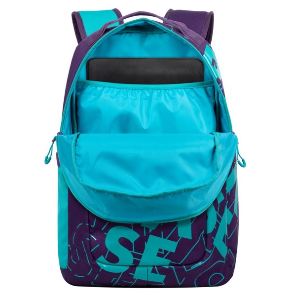 ნოუთბუქის ჩანთა Rivacase 5430, 30L, backpack, Violet/Aqua