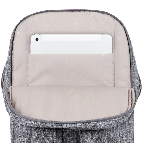 ნოუთბუქის ჩანთა Rivacase 7962, 15,6", Backpack, Light Grey