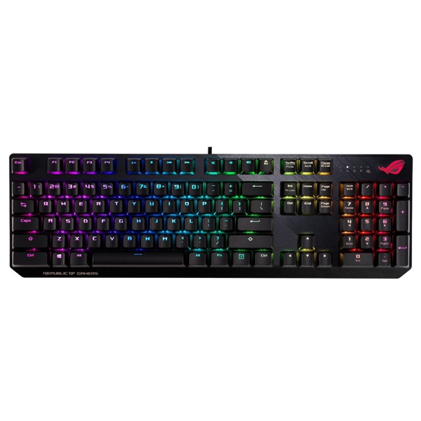 კლავიატურა Asus 90MP0180-B0UA00, Wired, RGB, USB, Gaming Keyboard, Black