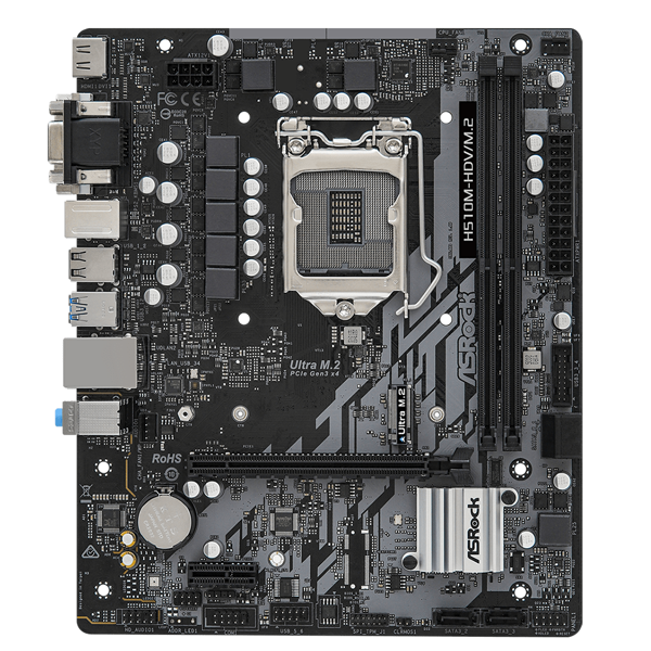 დედა დაფა Asus 90-MXBFT0-A0UAYZ H510M-HDV/M.2, LGA1200, DDR4, DIMM,  64GB