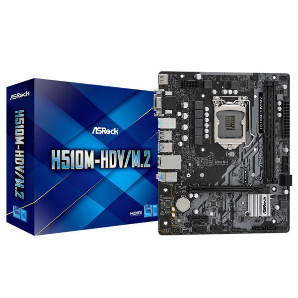 დედა დაფა Asus 90-MXBFT0-A0UAYZ H510M-HDV/M.2, LGA1200, DDR4, DIMM,  64GB