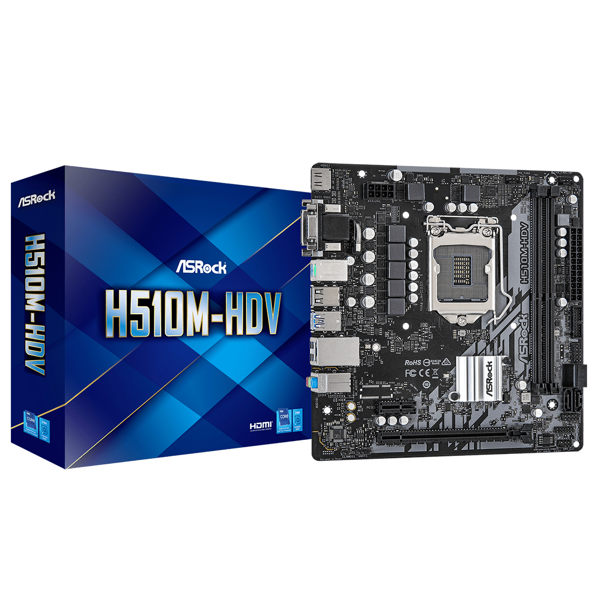 დედა დაფა Asus 90-MXBG20-A0UAYZ H510M-HDV, LGA1200, DDR4, DIMM, 64GB