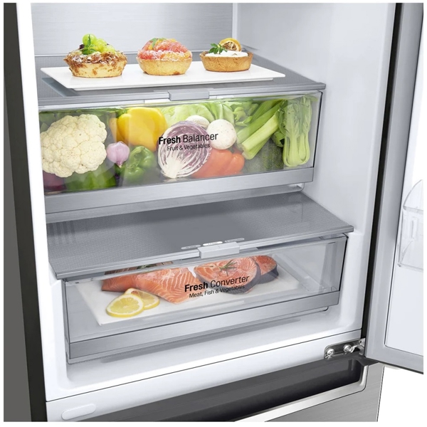 მაცივარი LG GBB72PZUGN, 384L, No Frost, Refrigerator, Silver