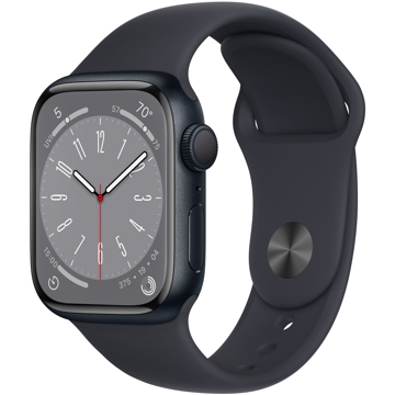 სმარტ საათი Apple MNP53RB/A Watch Series 8, 1.69", 41mm, Waterproof IPX6, Bluetooth, Wi-Fi, Smart Watch, Midnight