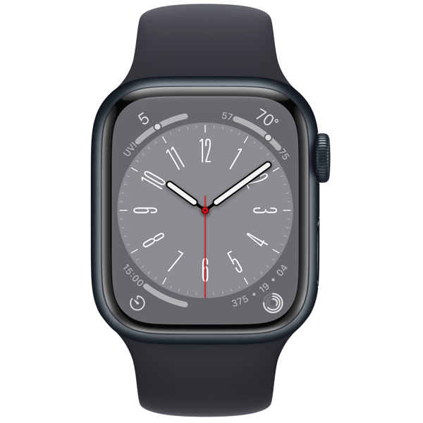 სმარტ საათი Apple MNP53RB/A Watch Series 8, 1.69", 41mm, Waterproof IPX6, Bluetooth, Wi-Fi, Smart Watch, Midnight