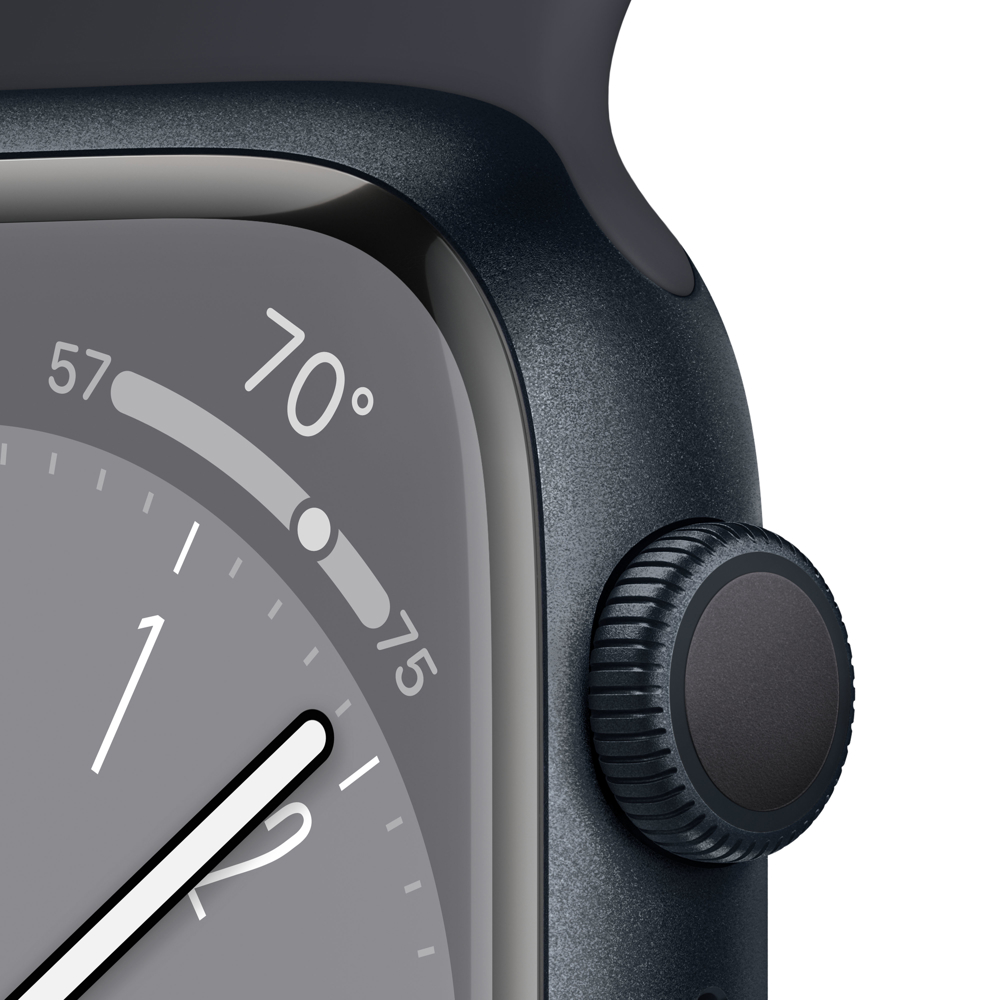 Apple MNP53RB/A Watch Series 8, 1.69", 41mm, Waterproof IPX6, Bluetooth, Wi-Fi, Smart Watch, Midnight